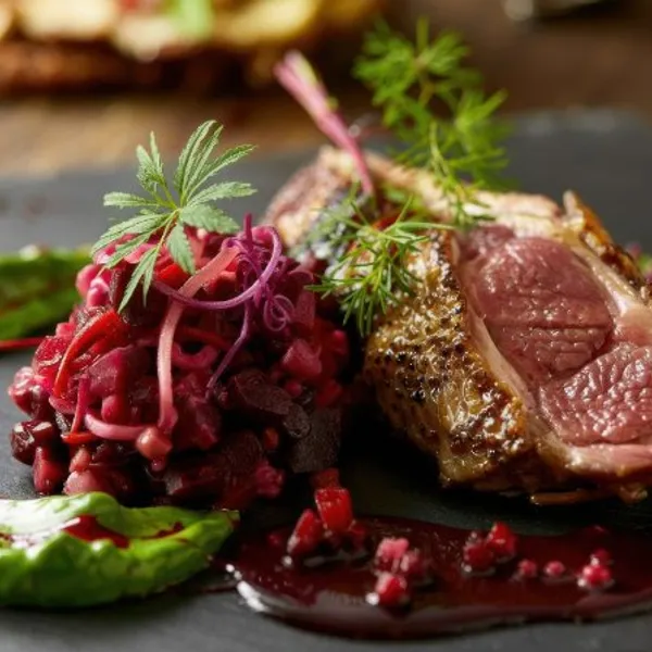 Croustillant au confit de canard et chèvre